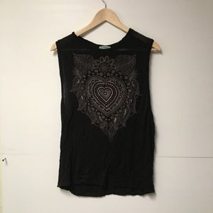Black Heart Tank Top